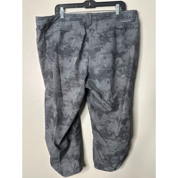 Eddie Bauer Pants Womens 18 Gray Digital Camo Ruched Cropped Outdoor Casual - Picture 3 of 7